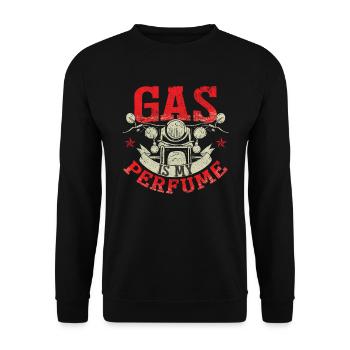 Gas Is My Perfume Motorcyclist Humor Motorcycle - Unisex Sweatshirt - black - Front - Alina (178cm) & Michal (187cm)