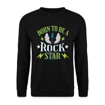 Born To Be A Rock Star Guitar Lover - Unisex Sweatshirt - black - Front - Alina (178cm) & Michal (187cm)