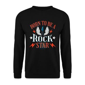 Guitar Lover Guitarist Born To Be A Rock Star - Unisex Sweatshirt - black - Front - Alina (178cm) & Michal (187cm)