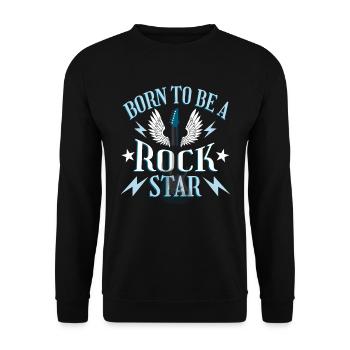 Né pour être un guitariste rock star - Sweat-shirt Unisexe - noir - Devant - Alina (178cm) & Michal (187cm)