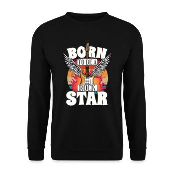 Born To Be A Rock Star Guitare Rock Music - Sweat-shirt Unisexe - noir - Devant - Alina (178cm) & Michal (187cm)