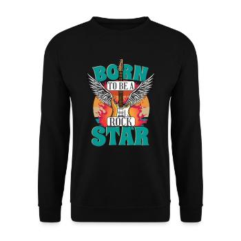 Né pour être une rock star - Sweat-shirt Unisexe - noir - Devant - Alina (178cm) & Michal (187cm)