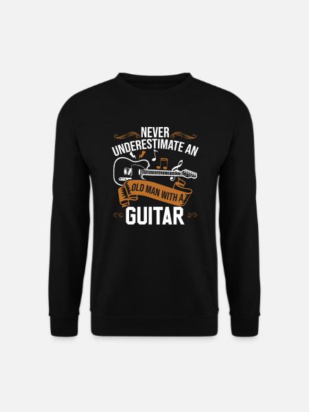 Never Underestimate An Old Man With A Guitar - Unisex Sweatshirt - black