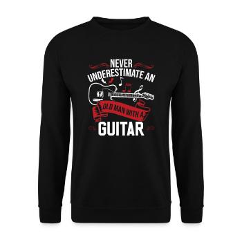 Never Underestimate An Old Man With A Guitar - Unisex Sweatshirt - black - Front - Alina (178cm) & Michal (187cm)