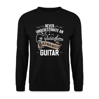 Funny Guitar shirt - Unisex Sweatshirt - black - Front - Alina (178cm) & Michal (187cm)