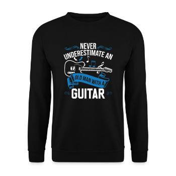 Never Underestimate An Old Man With A Guitar Love - Unisex Sweatshirt - black - Front - Alina (178cm) & Michal (187cm)