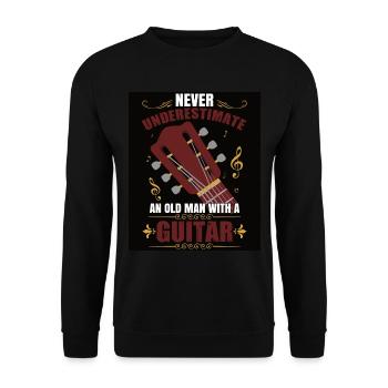 Lustiger Gitarrist und Musiker Band Fan Design - Unisex Pullover - Schwarz - Vorne - Alina (178cm) & Michal (187cm)