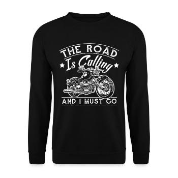 La route m’appelle et je dois partir - Sweat-shirt Unisexe - noir - Devant - Alina (178cm) & Michal (187cm)