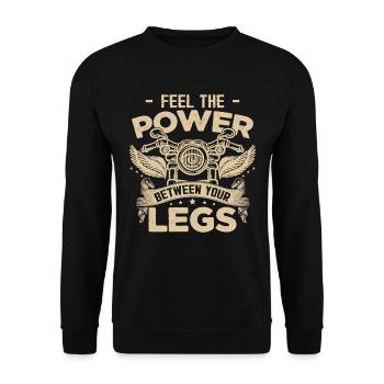 Funny Motorcycle Rider Motorbiker - Unisex Sweatshirt - black - Front - Alina (178cm) & Michal (187cm)