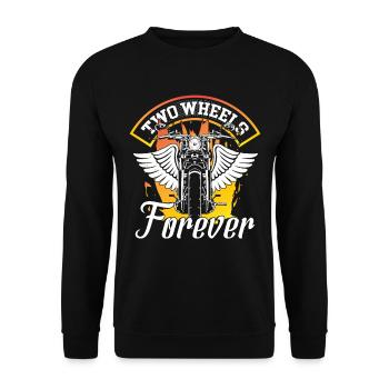 Two Wheels Forever - Unisex Sweatshirt - black - Front - Alina (178cm) & Michal (187cm)