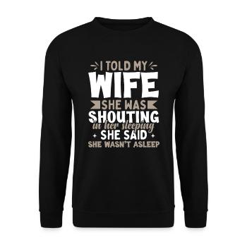 Wife Husband Joke - Unisex Sweatshirt - black - Front - Alina (178cm) & Michal (187cm)