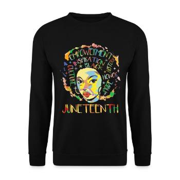 Juneteenth Women African American Roots - Unisex Sweatshirt - black - Front - Alina (178cm) & Michal (187cm)