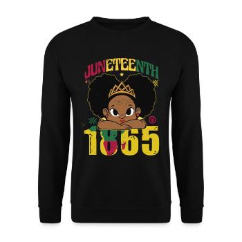 Girl Juneteenth - Unisex Sweatshirt - black - Front - Alina (178cm) & Michal (187cm)