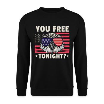 Weißkopfseeadler Amerikanische Flagge, die Sie heute Abend frei haben - Unisex Pullover - Schwarz - Vorne - Alina (178cm) & Michal (187cm)