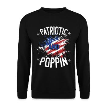 Funny American Flag Quote - Unisex Sweatshirt - black - Front - Alina (178cm) & Michal (187cm)