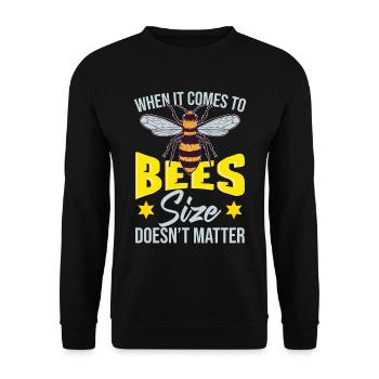 Quand il s’agit d’abeilles, la taille n’a pas d’importance - Sweat-shirt Unisexe - noir - Devant - Alina (178cm) & Michal (187cm)
