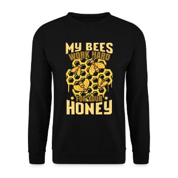 My Bees Work Hard For Your Honey - Unisex Sweatshirt - black - Front - Alina (178cm) & Michal (187cm)