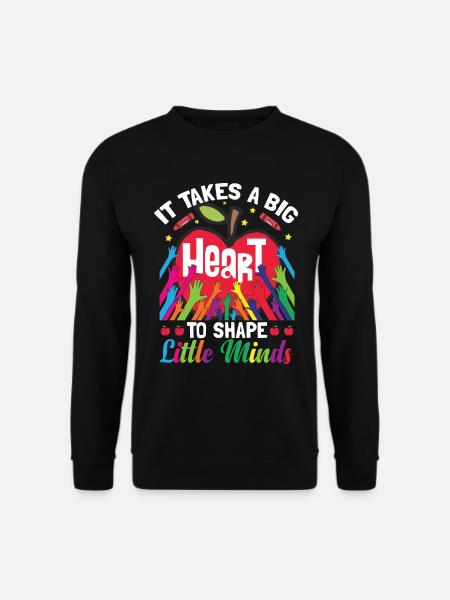 Es braucht ein großes Herz, um kleine Köpfe zu formen - Unisex Pullover - Schwarz