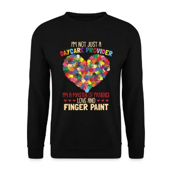 I'm not just a daycare provider - Unisex Sweatshirt - black - Front - Alina (178cm) & Michal (187cm)