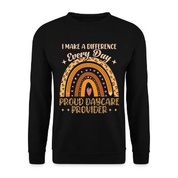 Proud daycare provider - Unisex Sweatshirt - black - Front - Alina (178cm) & Michal (187cm)