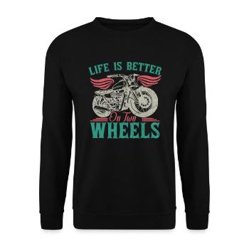 La vie est meilleure sur deux roues - Sweat-shirt Unisexe - noir - Devant - Alina (178cm) & Michal (187cm)