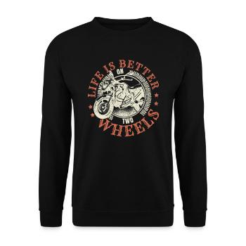 La vie est meilleure sur deux roues - Sweat-shirt Unisexe - noir - Devant - Alina (178cm) & Michal (187cm)