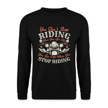Motorbike Bike Rider Motorcycle Lover - Unisex Sweatshirt - black - Front - Alina (178cm) & Michal (187cm)