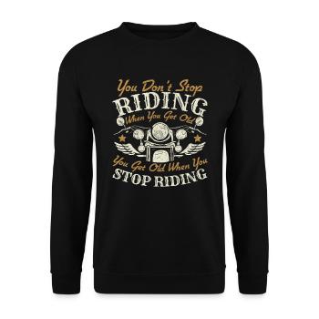 Funny Motorcycle Quote Motorcyclist Biker - Unisex Sweatshirt - black - Front - Alina (178cm) & Michal (187cm)