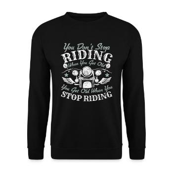Grand-père motard moto - Sweat-shirt Unisexe - noir - Devant - Alina (178cm) & Michal (187cm)