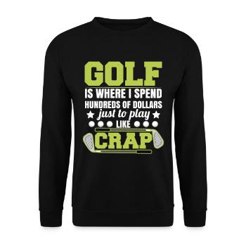 Golf Funny - Unisex Sweatshirt - black - Front - Alina (178cm) & Michal (187cm)