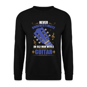 Never Underestimate An Old Man With A Guitar - Unisex Sweatshirt - black - Front - Alina (178cm) & Michal (187cm)