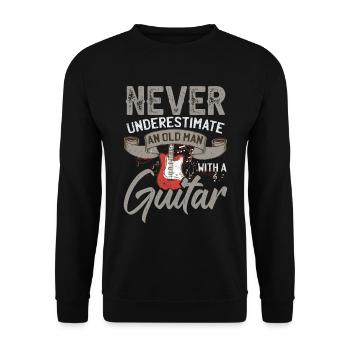 Fun Guitarist and Musician Band Fan Design - Unisex Sweatshirt - black - Front - Alina (178cm) & Michal (187cm)