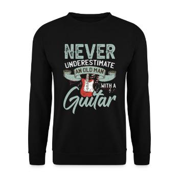 Never Underestimate An Old Man With A Guitar - Unisex Sweatshirt - black - Front - Alina (178cm) & Michal (187cm)
