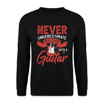Never Underestimate An Old Man With A Guitar - Unisex Sweatshirt - black - Front - Alina (178cm) & Michal (187cm)