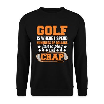 Golf Course Golfing Golfer - Unisex Sweatshirt - black - Front - Alina (178cm) & Michal (187cm)
