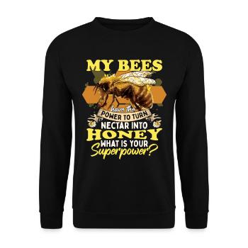 My Bees Turn Nectar Into Honey - Unisex Sweatshirt - black - Front - Alina (178cm) & Michal (187cm)
