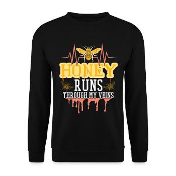 Le miel coule dans mes veines - Sweat-shirt Unisexe - noir - Devant - Alina (178cm) & Michal (187cm)