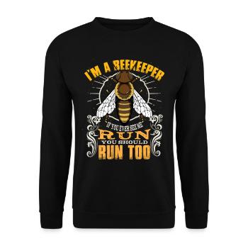 Ich bin Imker - Unisex Pullover - Schwarz - Vorne - Alina (178cm) & Michal (187cm)