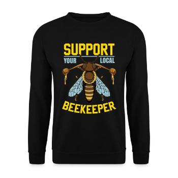 Support Your Local Beekeeper - Unisex Sweatshirt - black - Front - Alina (178cm) & Michal (187cm)