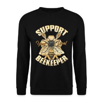 Support Your Local Beekeeper - Unisex Sweatshirt - black - Front - Alina (178cm) & Michal (187cm)