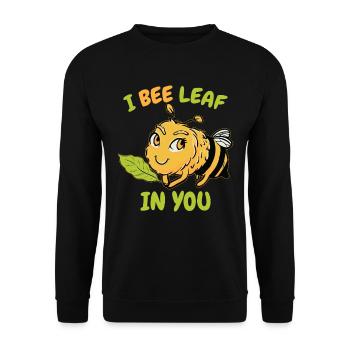 I Bee Leaf In You - Unisex Sweatshirt - black - Front - Alina (178cm) & Michal (187cm)