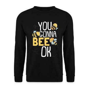 Du gehst zu Bee Ok - Unisex Pullover - Schwarz - Vorne - Alina (178cm) & Michal (187cm)