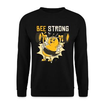 Bee Strong - Unisex Sweatshirt - black - Front - Alina (178cm) & Michal (187cm)