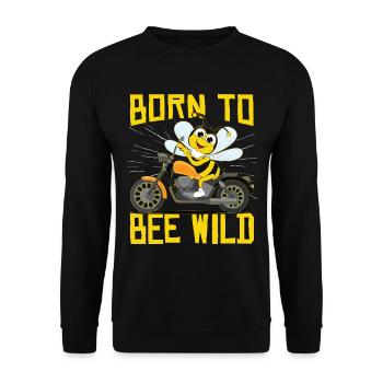 Born To Bee Wild | Motorcycle Motorbike Bee - Unisex Sweatshirt - black - Front - Alina (178cm) & Michal (187cm)