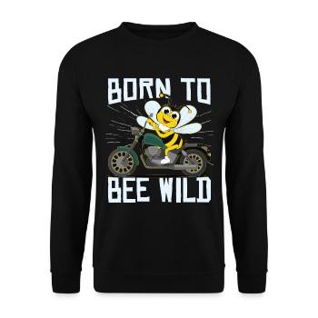 Born To Bee Wild - Unisex Sweatshirt - black - Front - Alina (178cm) & Michal (187cm)