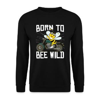 Born To Bee Wild Motorcycle Biker Honeybee - Unisex Sweatshirt - black - Front - Alina (178cm) & Michal (187cm)