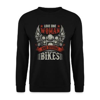 Biker Motorcycle Lover Bike Rider - Unisex Sweatshirt - black - Front - Alina (178cm) & Michal (187cm)