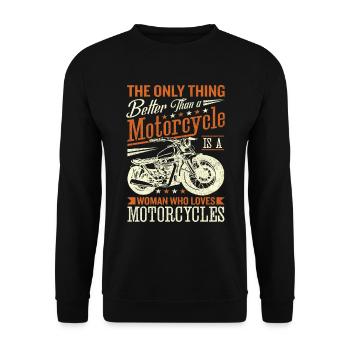 Motorcycle Motorbike Racing Motorcyclist - Unisex Sweatshirt - black - Front - Alina (178cm) & Michal (187cm)