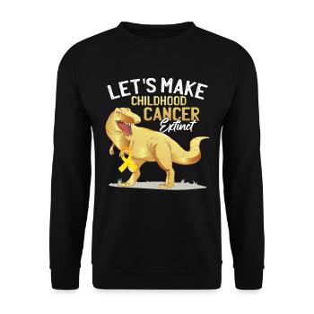 Lasst uns Krebs im Kindesalter ausrotten lassen - Unisex Pullover - Schwarz - Vorne - Alina (178cm) & Michal (187cm)