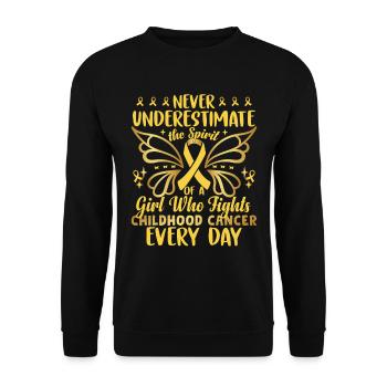 Childhood Cancer Girl - Unisex Sweatshirt - black - Front - Alina (178cm) & Michal (187cm)